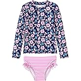 UMELOK Toddler and Little Girls Rash Guard Sets with Bikini Bottoms Swimwear