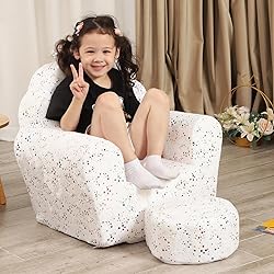 MOMCAYWEX Kids Sofa with Ottoman, Shell-Like Sofa