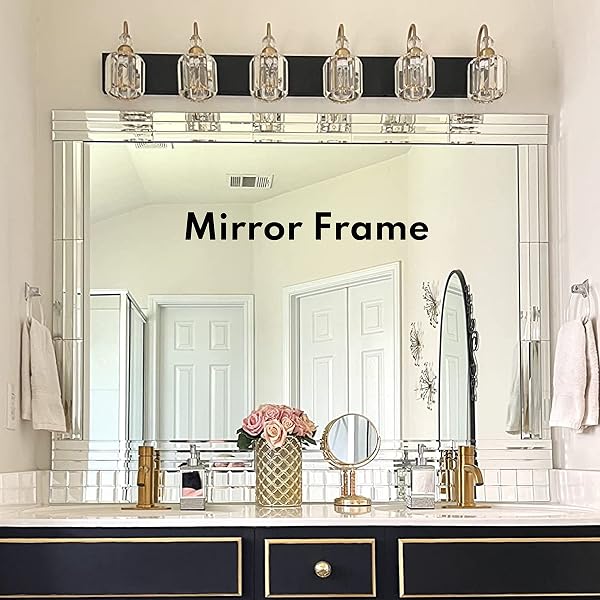 LOVDECO PEEL AND STICK MIRROR STRIP TILE, 1.2 X 12 INCHES MIRROR TILES FOR KITCHEN BACKSPLASH AND BATHROOM WALL (5 PIECES, 5 SQ.FT.)