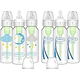 Dr. Brown’s Natural Flow® Anti-Colic Options+™ Narrow Baby Bottles 8 oz/250 mL, with Level 1 Slow Flow Nipple, 6 Pack, 0m+ Moon/Clouds Gift Set
