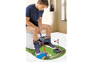 GOODLYSPORTS Toilet Golf, Mini Golf Game - Gag Gifts Funny Adult - Dad Gifts from Daughter, Funny Gifts for Men, Adults, Boyfriend, Golfers, Birthday, Christmas - White Elephant Gifts for Adults