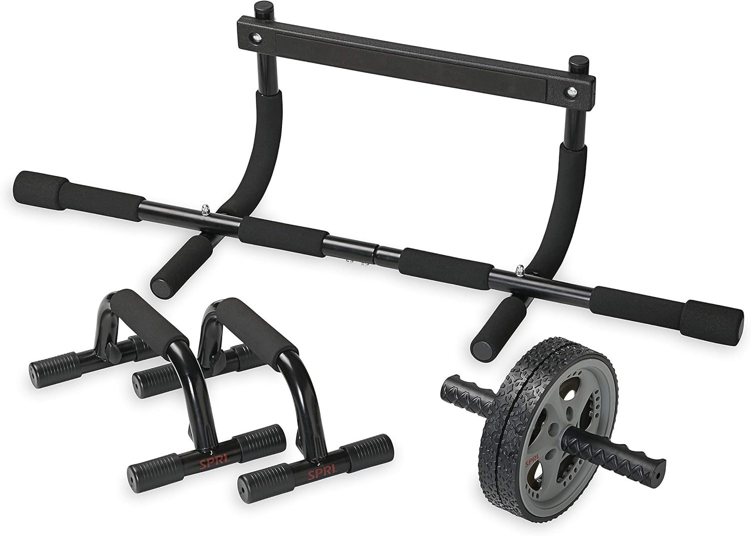 SPRI Gym Ab Wheel Push Up Bars Pull Up Bars Fitness