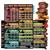 Lotteli Kitchen Meat Smoking Guide Magnet - 4-Side Meat Temperature Chart | Smoker Accessories for Pellet Grill - Smoking Times, Wood Pairing &amp; Internal Temps - BBQ Gifts for Men &amp; Dad