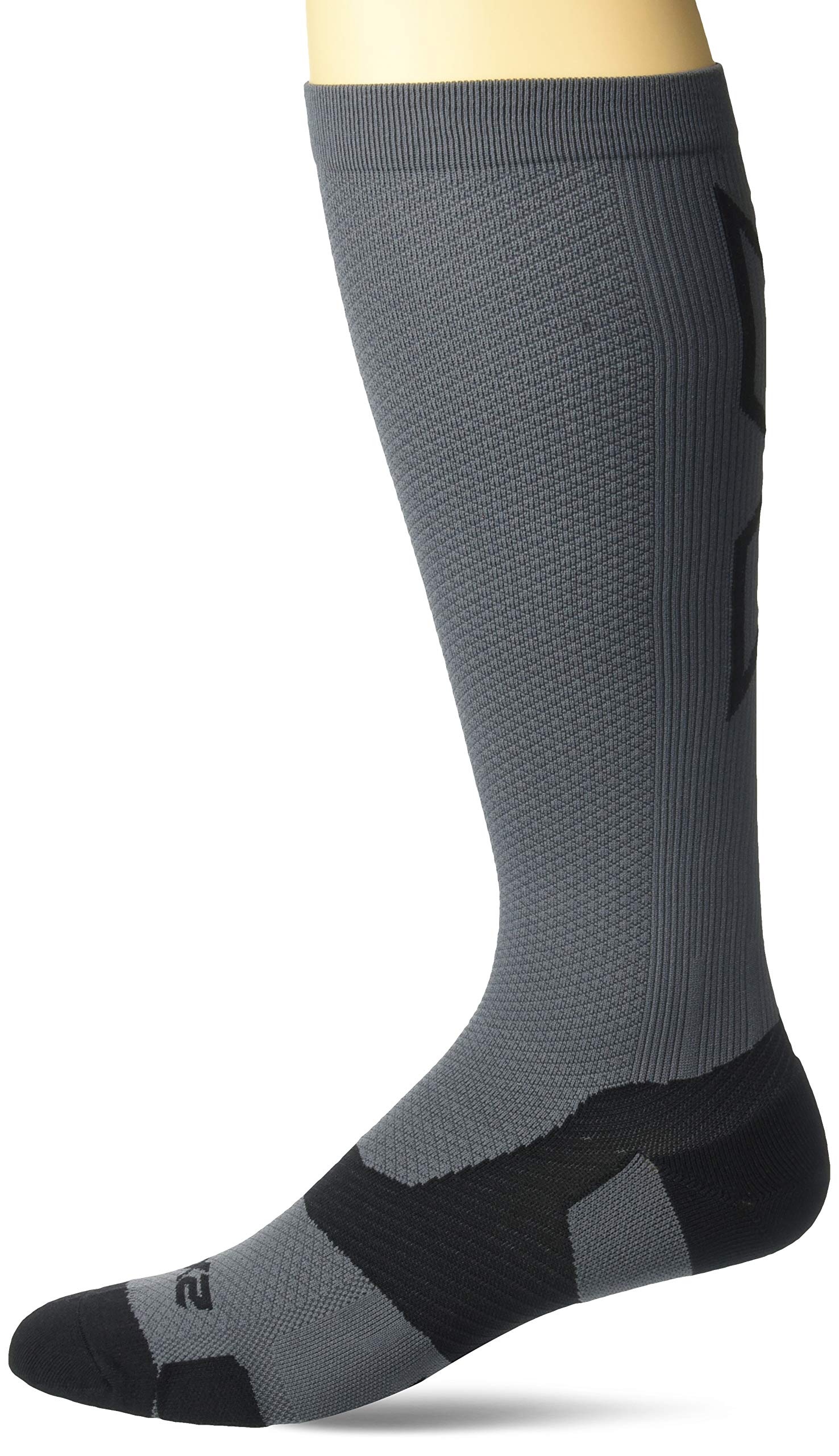 2XU Vectr L.Cush Full Length Socks, Titanium/Black, XL