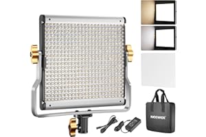 Neewer Dimmable Bi-Color LED with U Bracket Professional Video Light for Studio, YouTube Outdoor Video Photography Lighting Kit, Durable Metal Frame, 480 LED Beads, 3200-5600K, CRI 96+