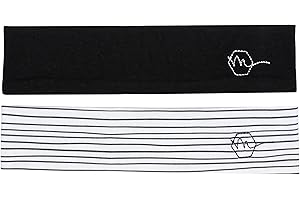 Maven Thread Women's 2" Wide Non Slip Sweat-Wicking Headband for Exercise and Yoga, 2-Pack