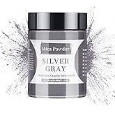 Mica Powder - 60g Mica Powder for Epoxy Resin - Pearl Pigment Powder Dye for Resin/Eye Shadow/Soap Making/Nails/Bath Bombs etc. (Silver Gray)