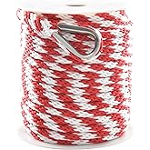 TetherTite Boat Dock Lines 5/8 Inch 20/25/30 Ft,Double Braided Nylon Boat Dock Lines with Loop, Mooring Line Marine Rope (3/8" x100')