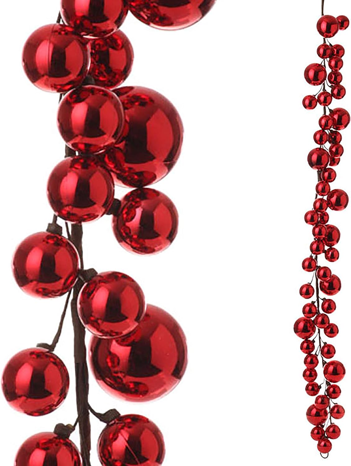 Wreaths, Garlands & Swags - RAZ Imports - 4' Red Plastic Christmas Ball Garland