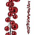 RAZ Imports - 4' Red Christmas Ball Garland