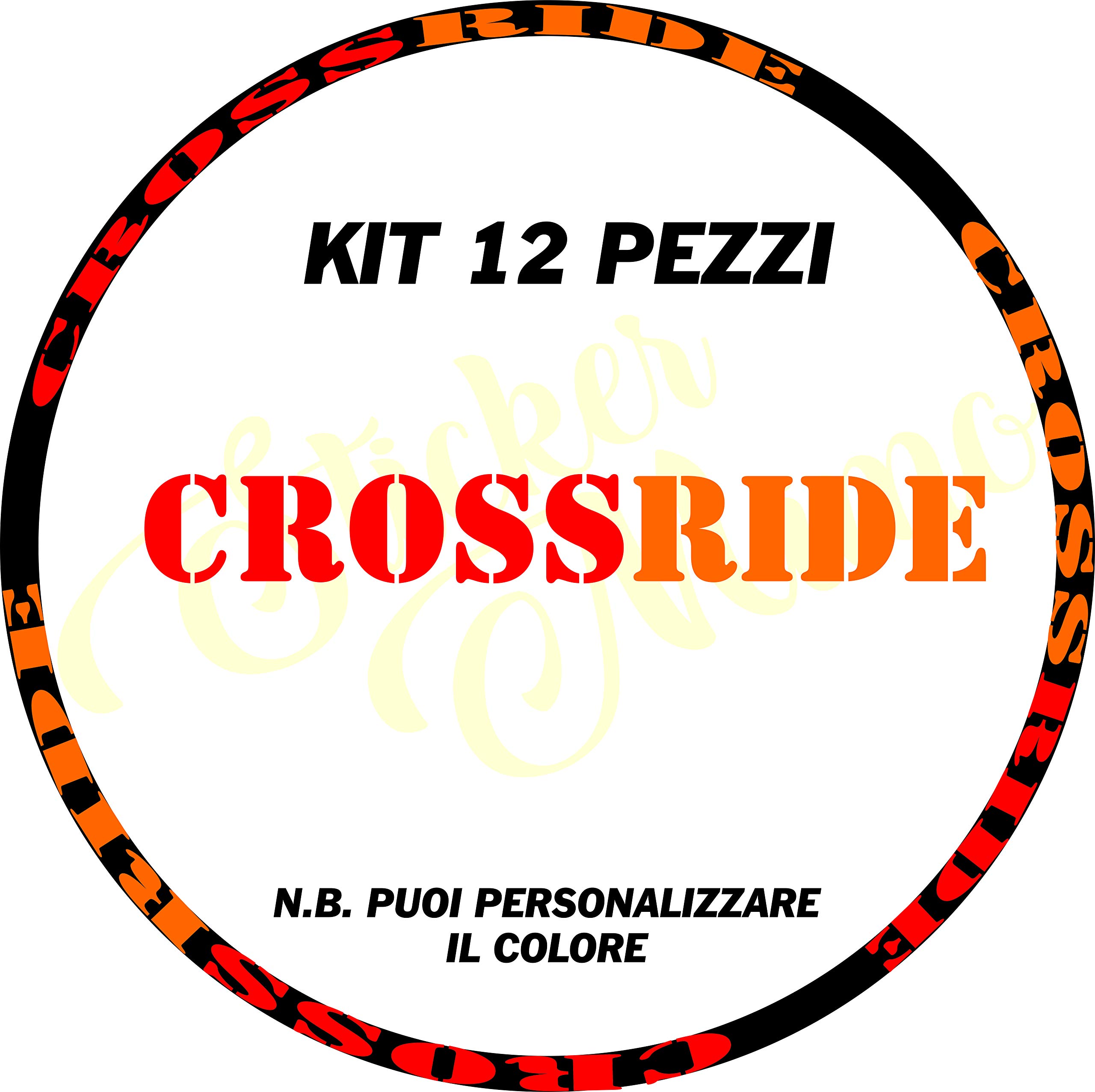 Ecoshirt KV-543H-ZXHK Rim Stickers Mavic Crossride Am15 A Adesivi Decal Aufkleber MTB Stickers Bike, Orange 26 Inches and 27.5 Inches