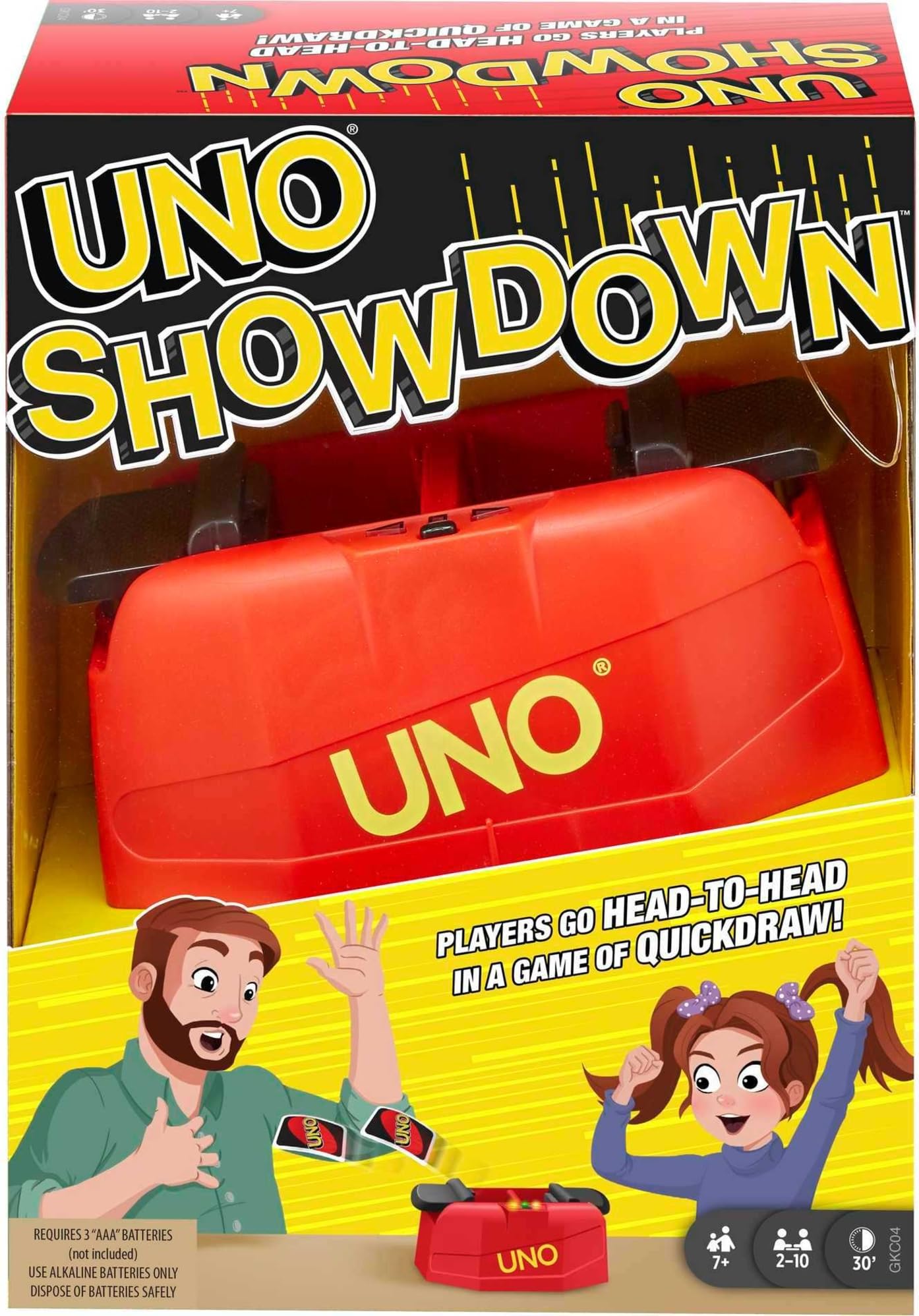 UNO Showdown Quick Draw Family Card Game with 112 Cards & UNO Showdown Unit for Ages 7 Years Old & Up, Gift for Kid, Adult Game Night, GKC04