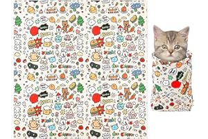 1 Pack Cat Wrap for Grooming, Self-Adhesive Cat Wrap Anti-Scratch Cats Bathing Bag Cats Restraint for Nail Clipping Teeth Bru