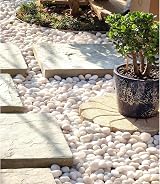 FANTIAN White Decorative Pebbles 2 lbs 30-50 mm for Garden Pots Aquariums view 3