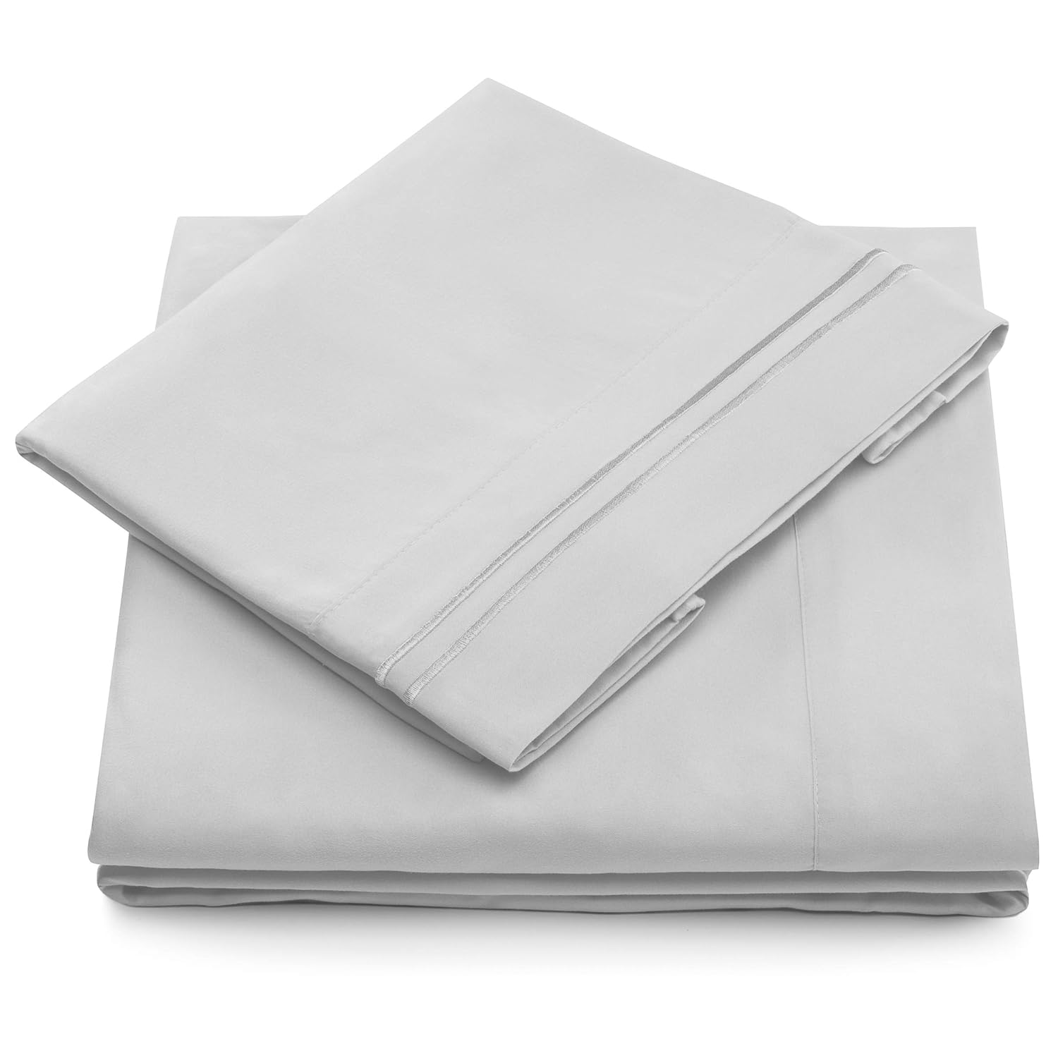 Cosy House Collection Twin Size Bed Sheets - Silver Bedding Set - Deep Pocket - Extra Soft Luxury Hotel Sheets - Hypoallergenic - Cool & Breathable - Wrinkle, Stain, Fade Resistant - 3 Piece