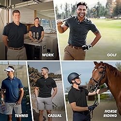 BOOJO 5 Pack Polo Shirts for Men - Quick Dry