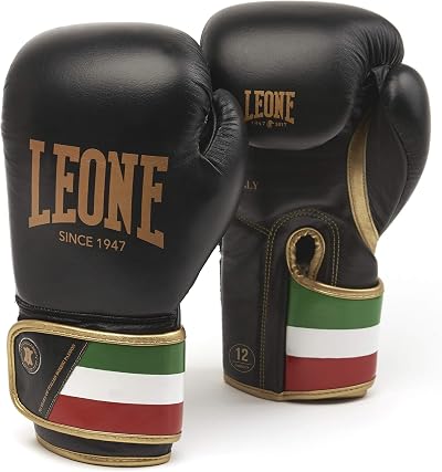 LEONE 1947 Boxing Gloves Unisex 10 OZ Black GN039