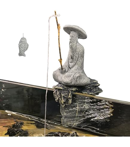 Amazon.com: Japanese Fisherman Statue with Rock, Zen Aquarium