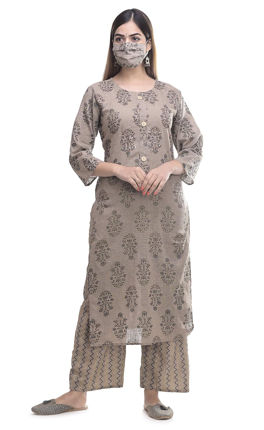 Buy Uma's Women's Cotton Kurti With Plazo set With Cotton Fabric Kurta