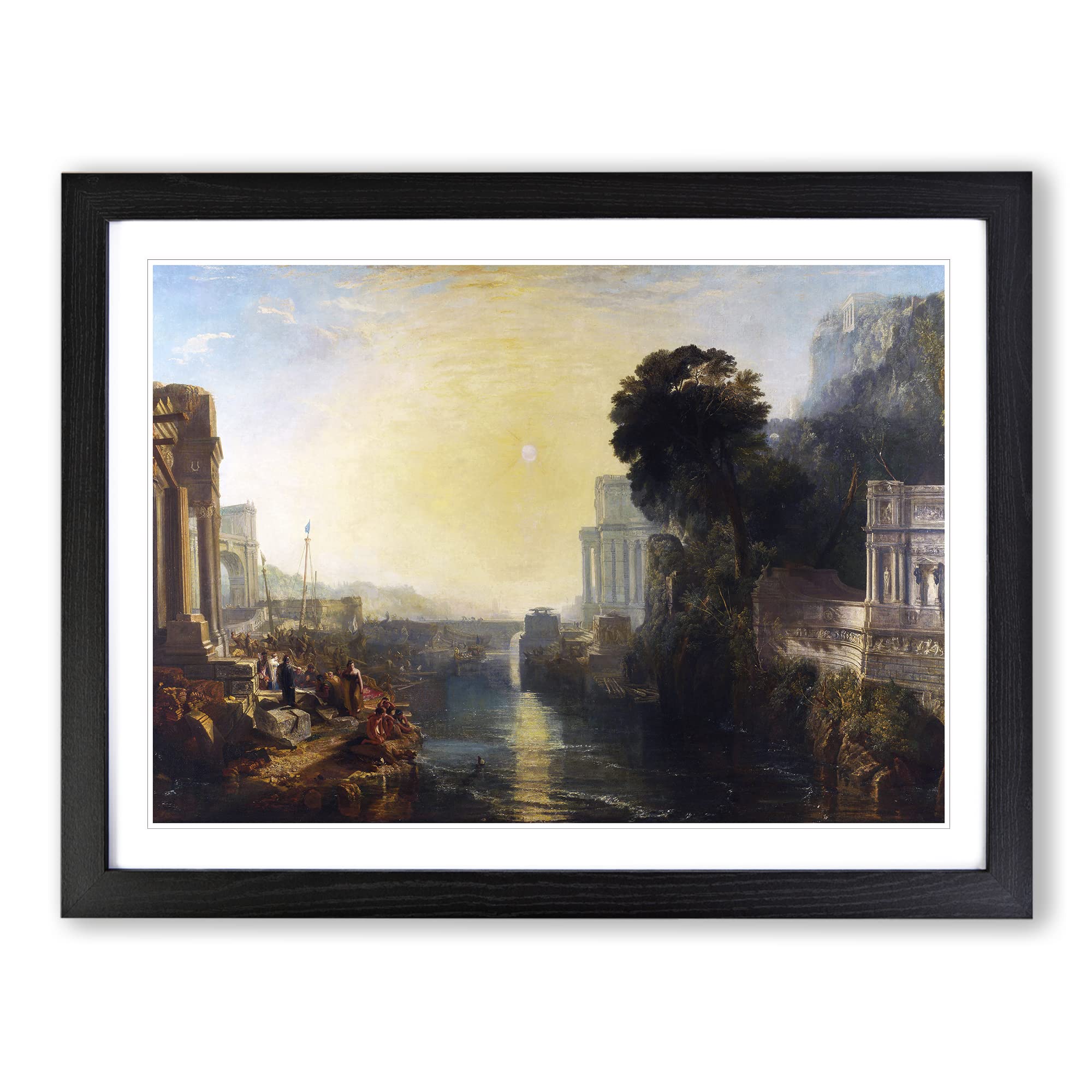 Dido Building Carthage By Joseph Mallord William Turner Classic Painting Framed Print | A3 Black Framed Wall Art | Ready to Hang | Classic Cityscape Picture | Living Room Bedroom Lounge Office