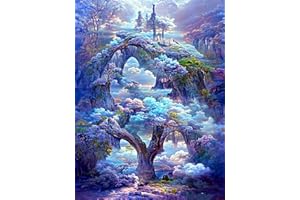 Tiwabb Stamped Cross Stitch Kits,Cross Stitch Kits for Adults Beginners,11 CT Full Range of Cross-Stitch Stamped Kits Needlecrafts for Home Decor Landscape Patterns 12 x 16 in