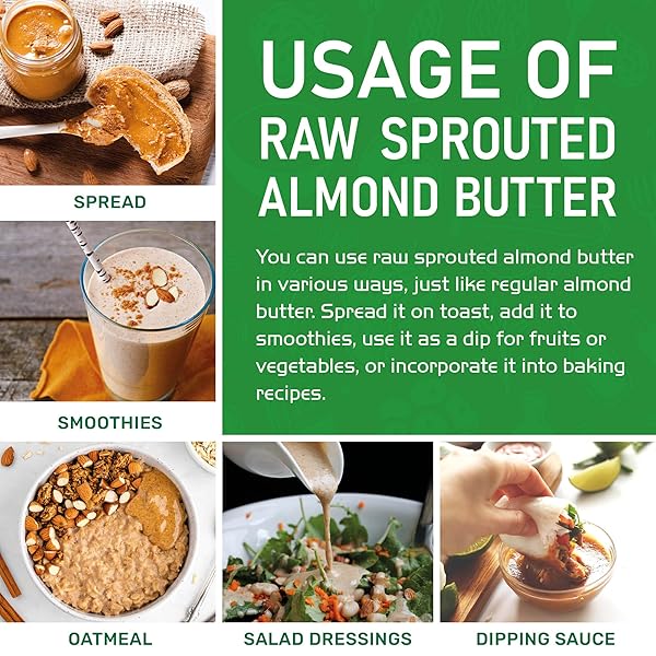 JIVA ORGANICS RAW SPROUTED ORGANIC ALMOND BUTTER 8-OUNCE JAR
