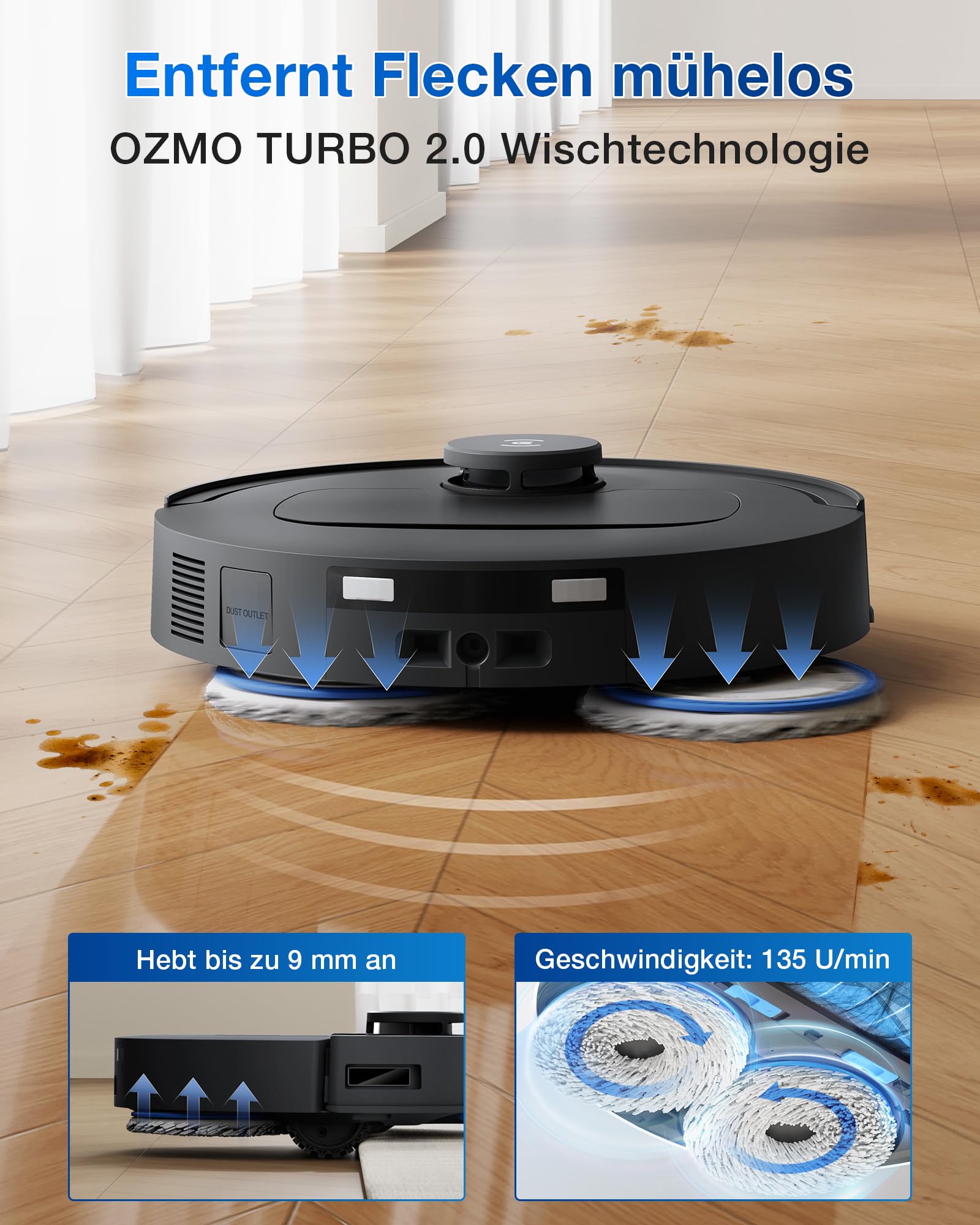 ECOVACS Deebot T30C Omni Gen2, Robot Vacuum Cleaner with Wiping Function, 25,000 Pa, OZMO Turbo 2.0 Wipe, ZeroTangle 3.0 Anti-Tangle, TruEdge 2.0 Edge Cleaning, Omni Station, 75°C Mop Wash, Black