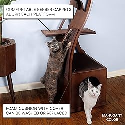 THE REFINED FELINE 69 Inch Tall Mahogany Brown