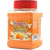 Snappy Cheddar Cheese Popcorn Seasoning, 12 oz, Bold Cheddar Flavor Shaker, No MSG Added