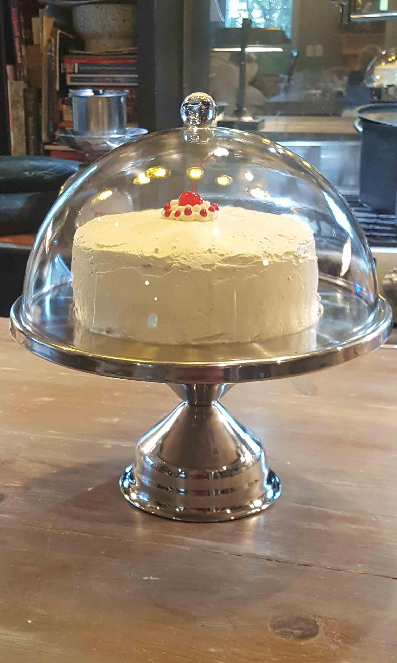 2-pc Stainless Steel Cake Stand and Acrylic Cake Dome (13")