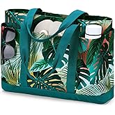 VASCHY Extra Large Beach Bag, Oversized Utility Travel Tote Bag with Zipper Waterproof Sand-proof Pool Bag with Wet Bag