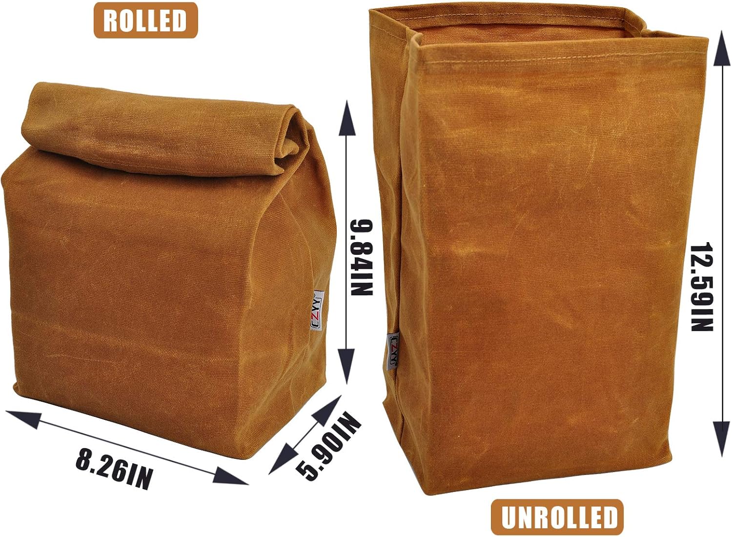 Waxed Canvas Lunch Bags Brown Paper Bag Styled Classic Updated