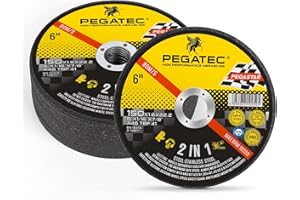 PEGATEC 6 inch Cut Off Wheels 25 Packs Ultra Thin Cutting Wheel 6"x1/16"x7/8" Angle Grinder Cutting Discs for Metal and Stainless Steel