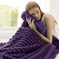 Bedsure GentleSoft Purple Fleece Blanket for Couch