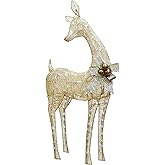 National Tree Company 45" Crystal Bead Deer with LED Lights, White