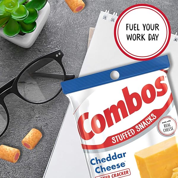COMBOS CHEESE SNACKS – CHEDDAR CHEESE SNACK BAGS 1.8 OUNCE, PACK OF 18, BAKED CRACKER SNACK COMBOS BULK BOX