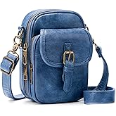 Small Crossbody Cell Phone Purse for Women Vintage Mini Crossbody Bag with Card Slots, Vegan Leather Phone Wallet Pouch