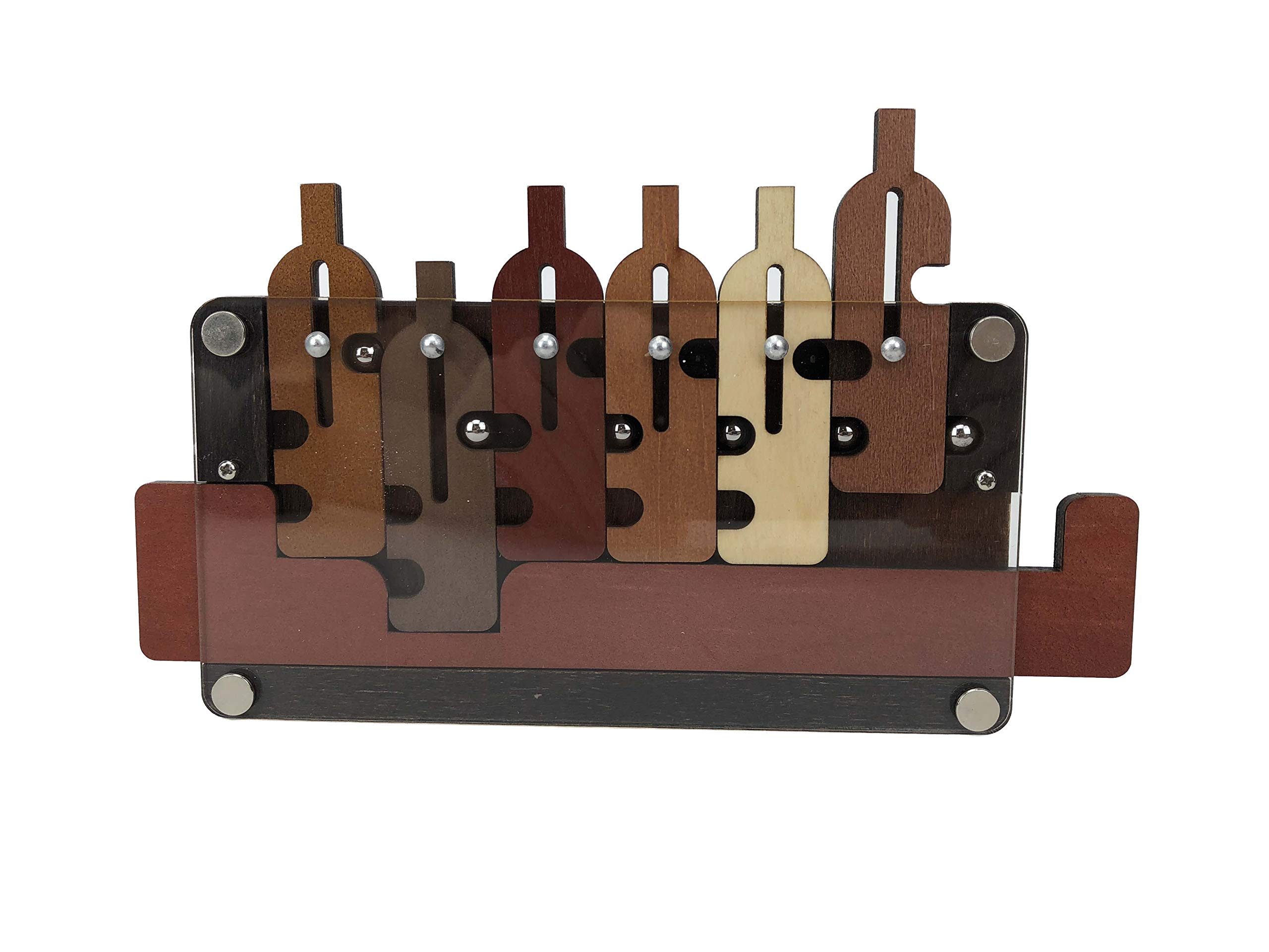 Project Genius Constantin Waiter's Tray Wooden Puzzle – Unique Brainteaser for Ages 14+, Enhances Problem-Solving, Ideal Gift for Puzzle & Wine Lovers