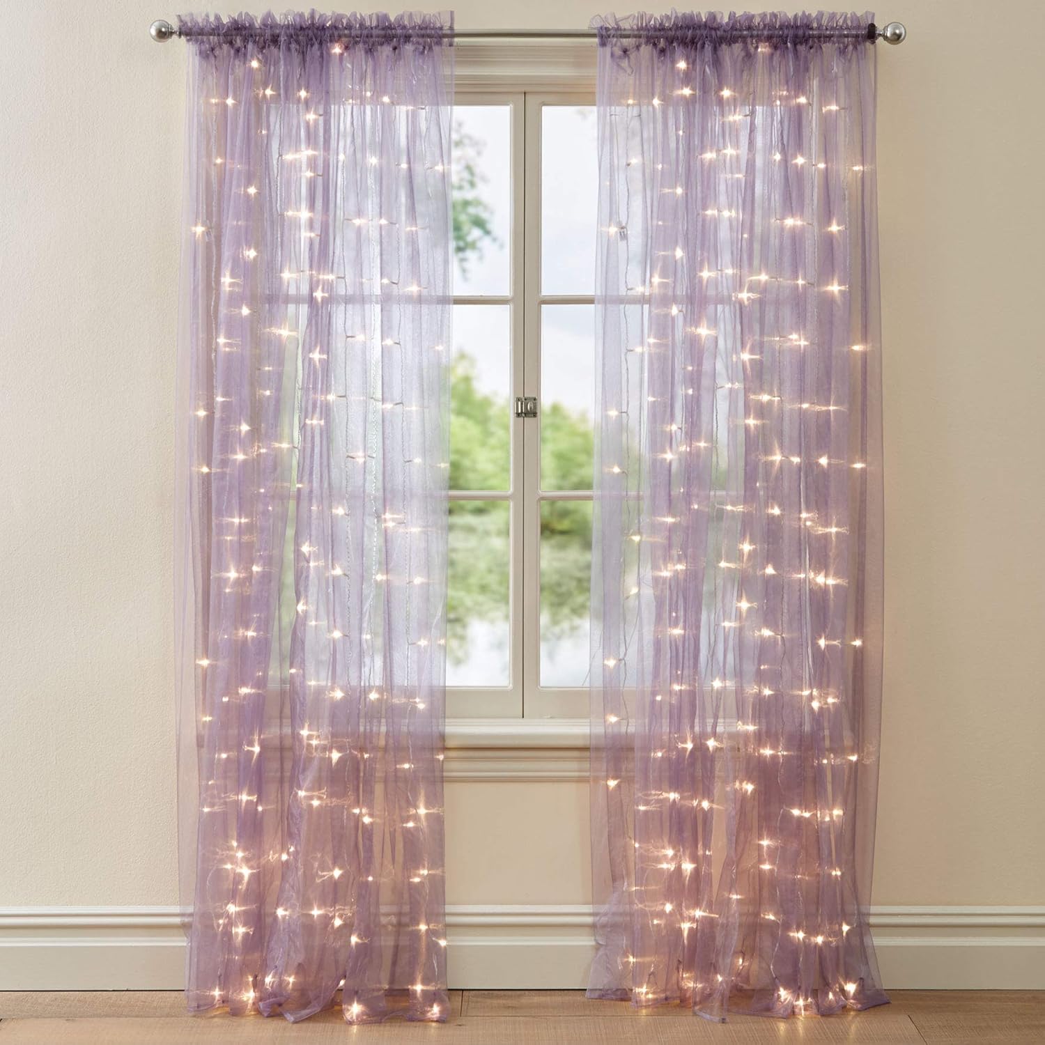 Amazon Com Brylanehome 84 Pre Lit Rod Pocket Curtain Panel