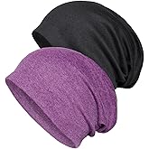 Senker Fashion Slouchy Beanie Hats for Women Men, Chemo Headwear Cotton Beanies Soft Lightweight Chemo Skull Cap Elastic