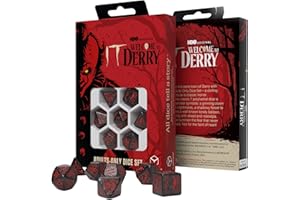 It: Welcome to Derry – Adults-Only Dice Set | Official Licensed Horror Dice by Q Workshop | Black Glitter Polyhedral RPG Dice | Ages 18+
