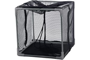 10in Pond Filter Bag, Black Mesh Pump Filter Media Bag Anti-Clogging Cube Pond Cover Water Pump Barrier Box Basket Cage Sump 