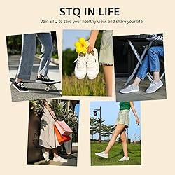 STQ White Slip On Sneakers for Women Low Top