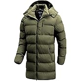 CTFASHION Men's Winter Coat Long Puffer Jacket Waterproof Ski Parka Thicken Insulated Outerwear with Removable Hood