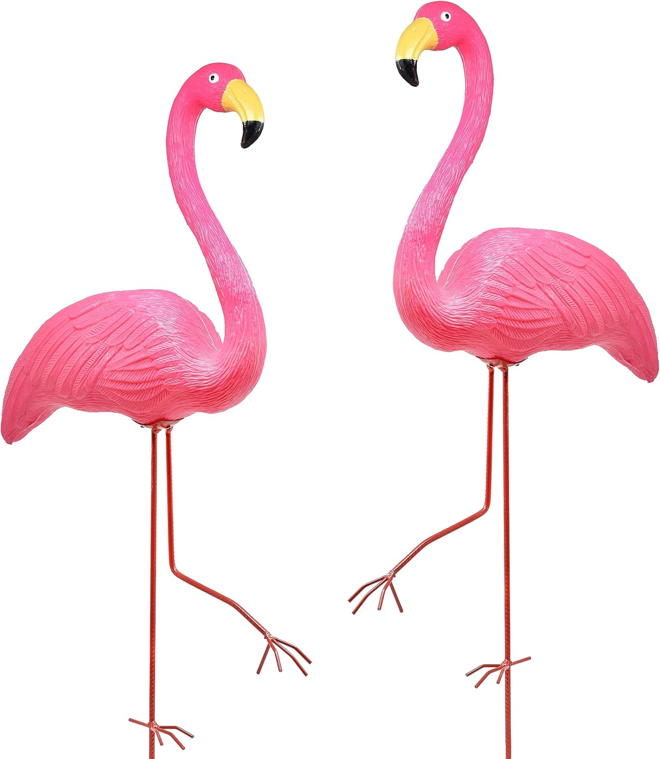 Decorative Garden Stakes - Pink Flamingo Yard Decorations Pack of 2 Flamingo Decor Ornaments for Outdoor Lawn and Garden
