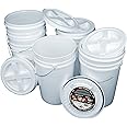 ELLASSAY Bucket Kit, Five 6-Gallon White Buckets with Gamma Seal Lids