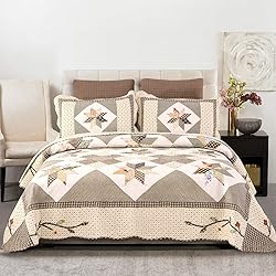 YAYIDAY Patchwork Bedspread Set Oversized King