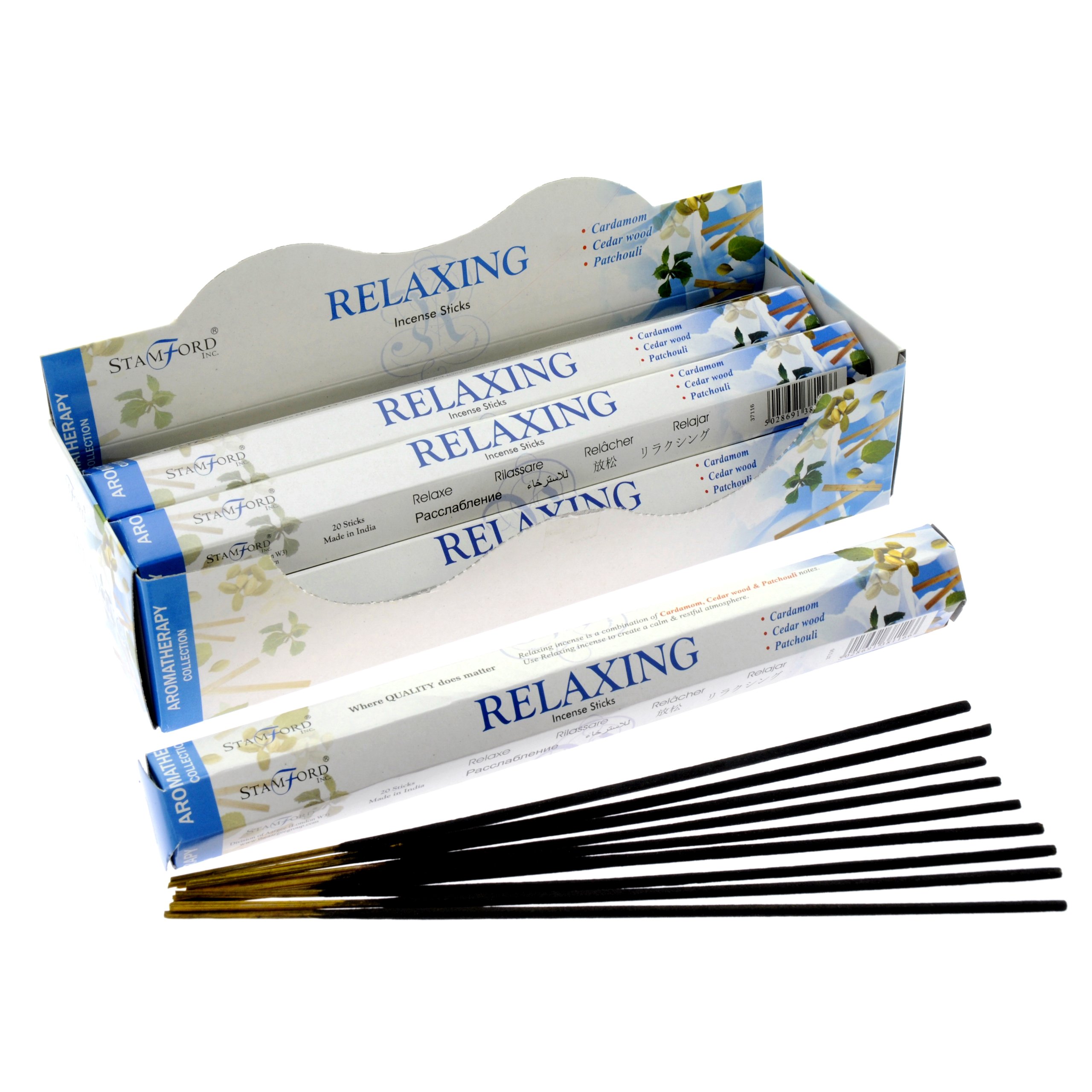 STAMFORD INC. 37116 Relaxing Incense Sticks, 20 Sticks x 6 Packs