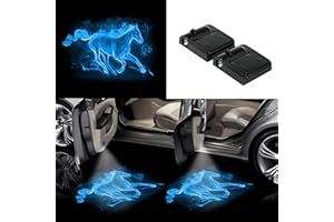 RevParts Avenue Car Door Lights Logo Projector - 2Pcs Blue Horse Wireless LED Door Pastable Light - Universal Fits to Most Cars/Trucks/SUVs