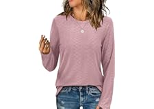 Aokosor Womens Long Sleeve T Shirts Fall Fashion Tops Comfy Basic Tees Plain Tshirts 2024